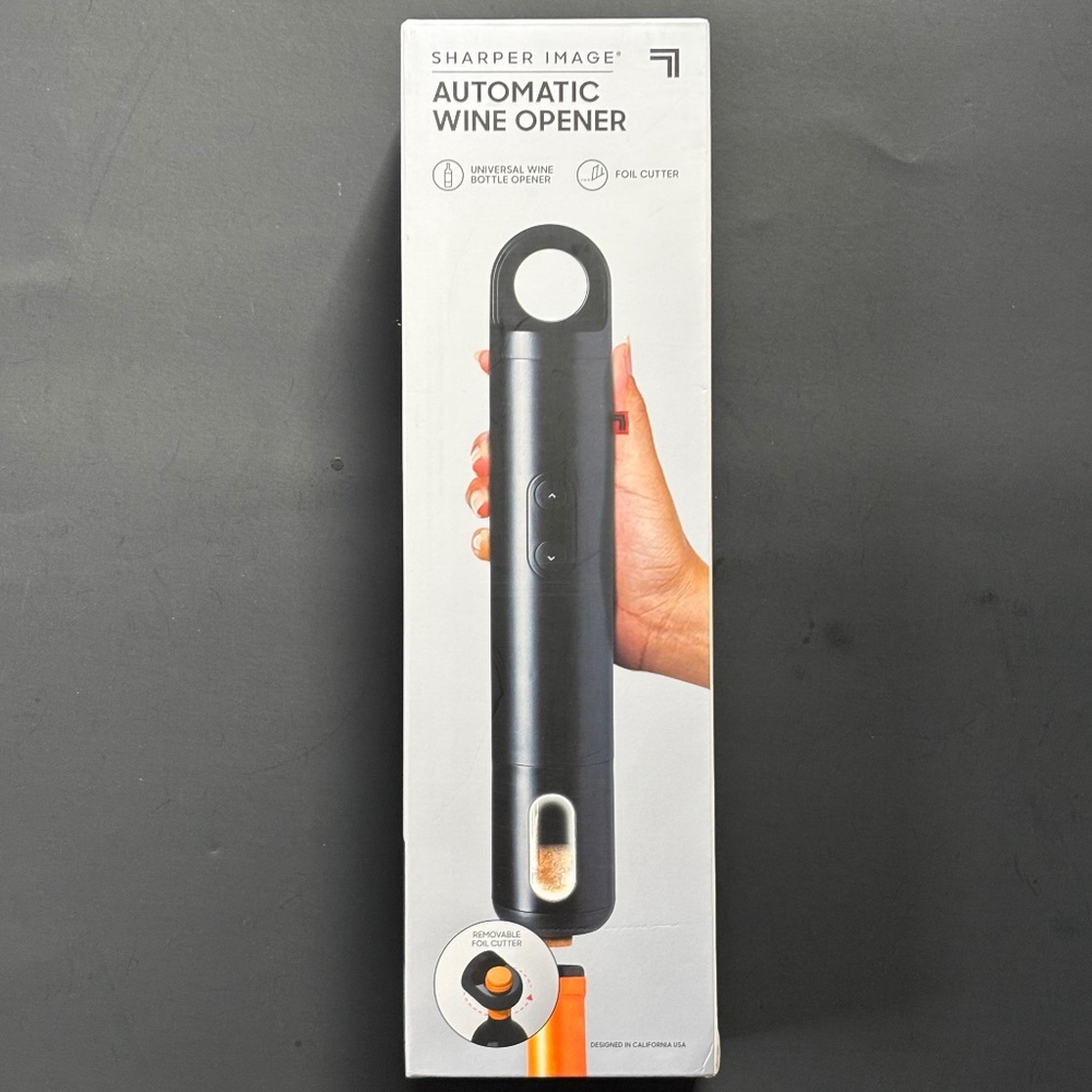 Sharper Image Automatic Universal Wine Bottle Opener w/ Foil Cutter NEW